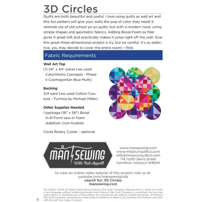 3D Circles Wall Art Pattern from Man Sewing