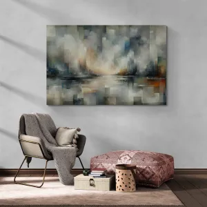 Abstract Serene Cubist Wall Art Print - canvas