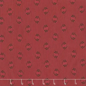 American Swatch Book - Wreath Stripe Red Yardage