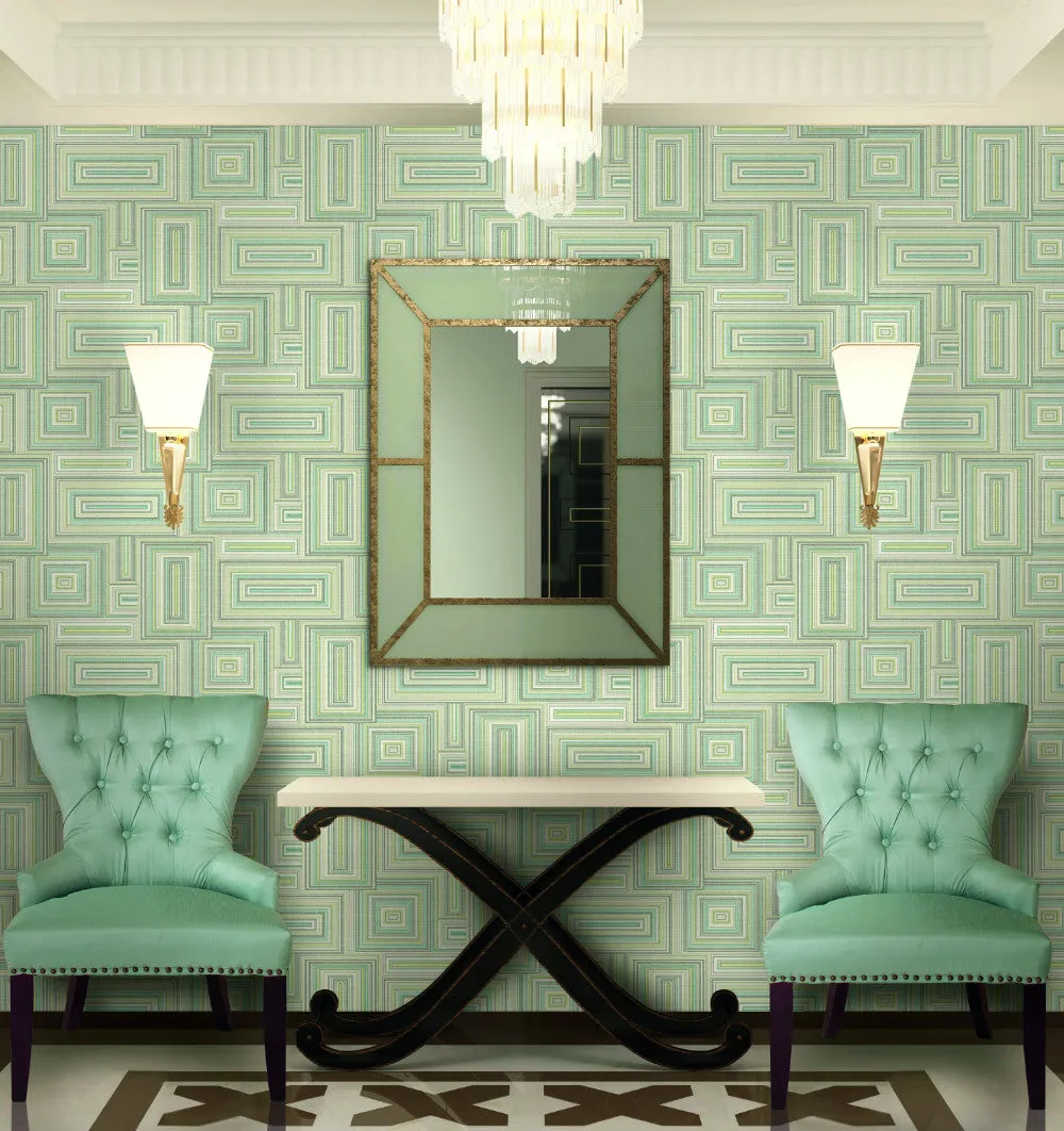 Attersee Squares Wallpaper in Purple from the Lugano Collection