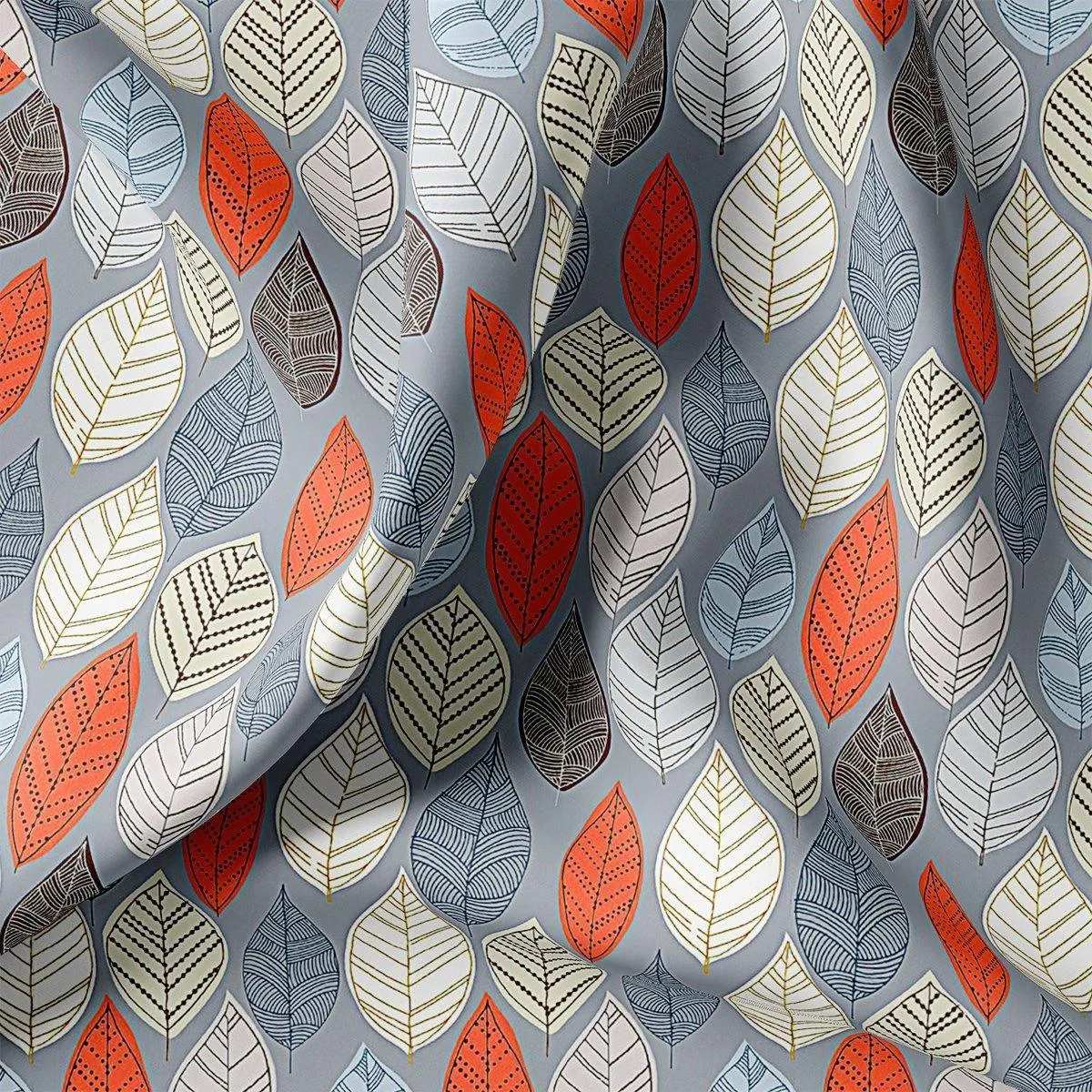 Autumn Leaves Digital Printed Fabric