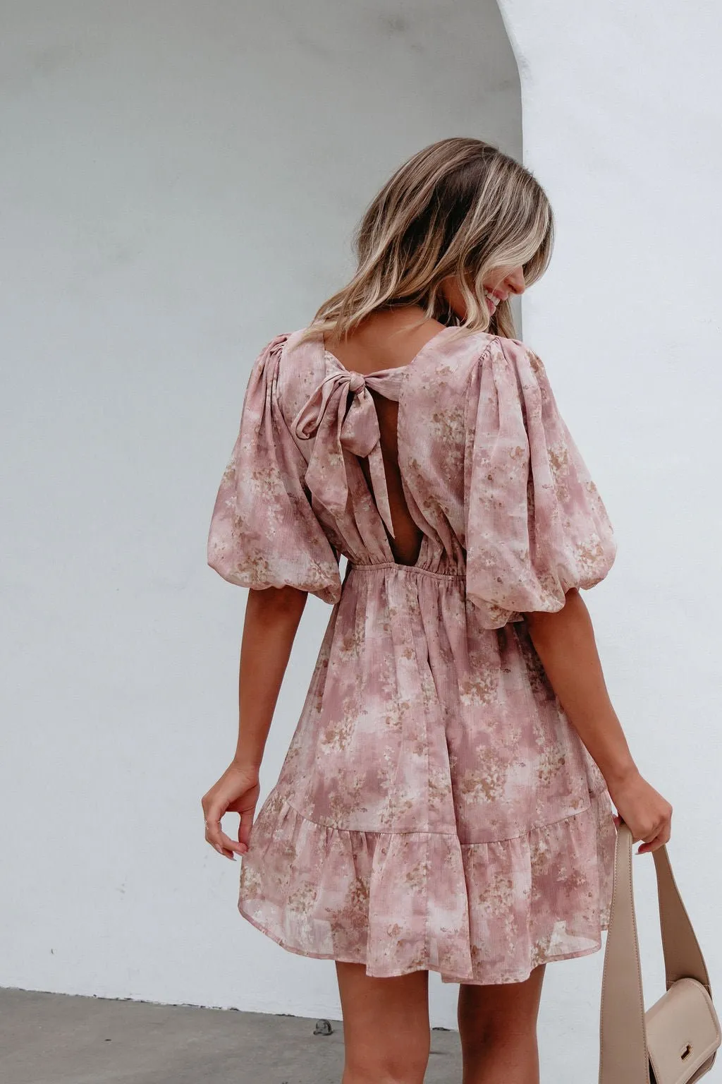 Blush Floral Print Mini Dress - FINAL SALE