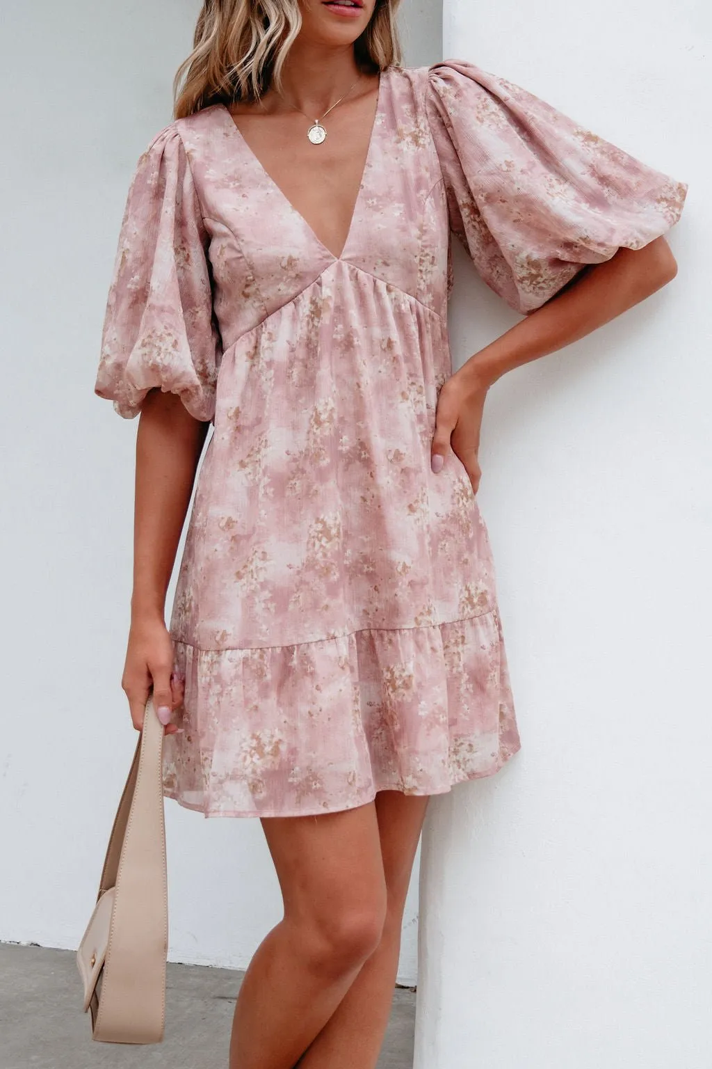 Blush Floral Print Mini Dress - FINAL SALE