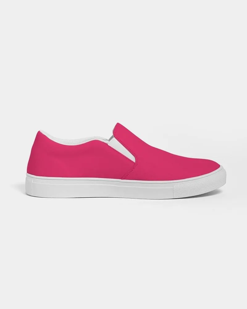 Bright Pink Slip-On Canvas Sneakers | Men's | Bright Pure Pink | C0M100Y50K0