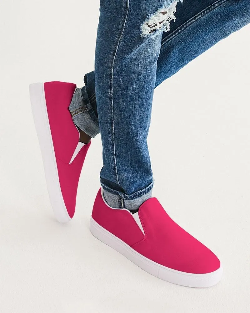 Bright Pink Slip-On Canvas Sneakers | Men's | Bright Pure Pink | C0M100Y50K0