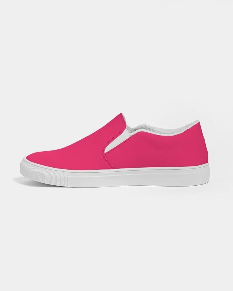 Bright Pink Slip-On Canvas Sneakers | Men's | Bright Pure Pink | C0M100Y50K0