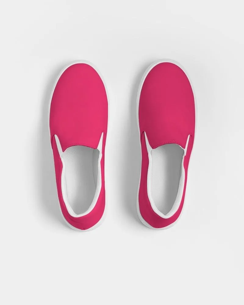 Bright Pink Slip-On Canvas Sneakers | Men's | Bright Pure Pink | C0M100Y50K0