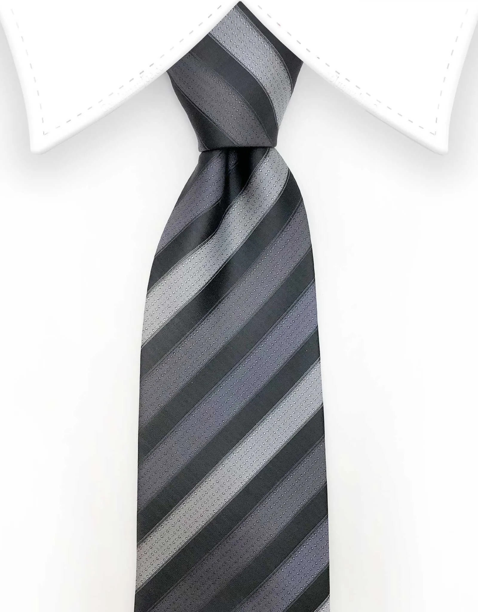 Charcoal Silver Stripe Tie