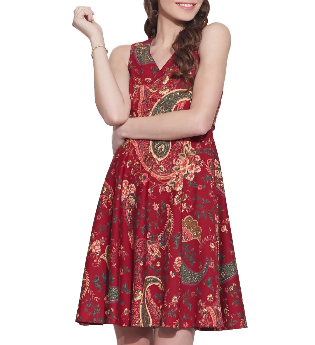 Clothes For Women Cotton Printed Dress,Machine Washable,W-CPD40-1610, Size-40 Inch