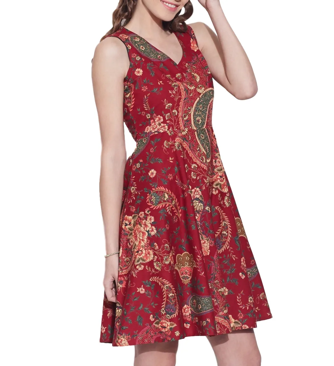 Clothes For Women Cotton Printed Dress,Machine Washable,W-CPD40-1610, Size-40 Inch