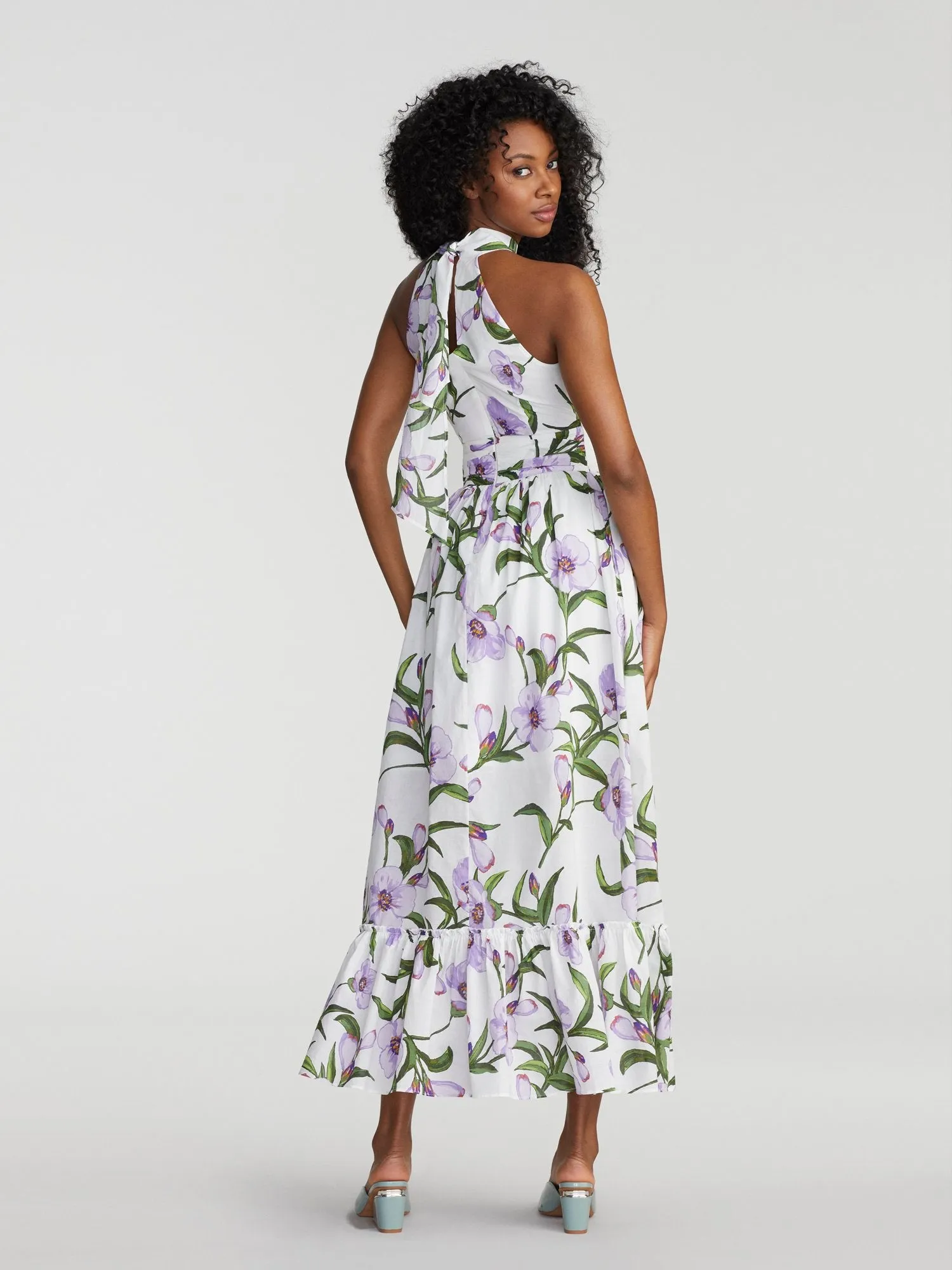 Coralie Floral-Print Halterneck Maxi Dress