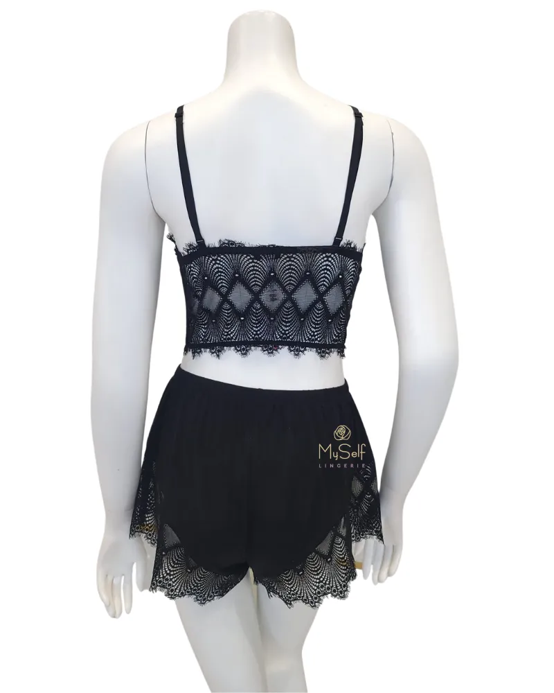 Cosabella Allure Black Cami & Boxer Set