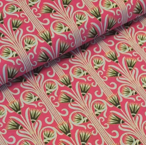 Cotton Print - Stylized Art Deco Cerise