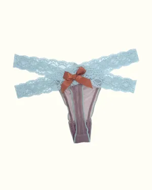 Elegant Lace-Trimmed Panties with Satin Bow Accent