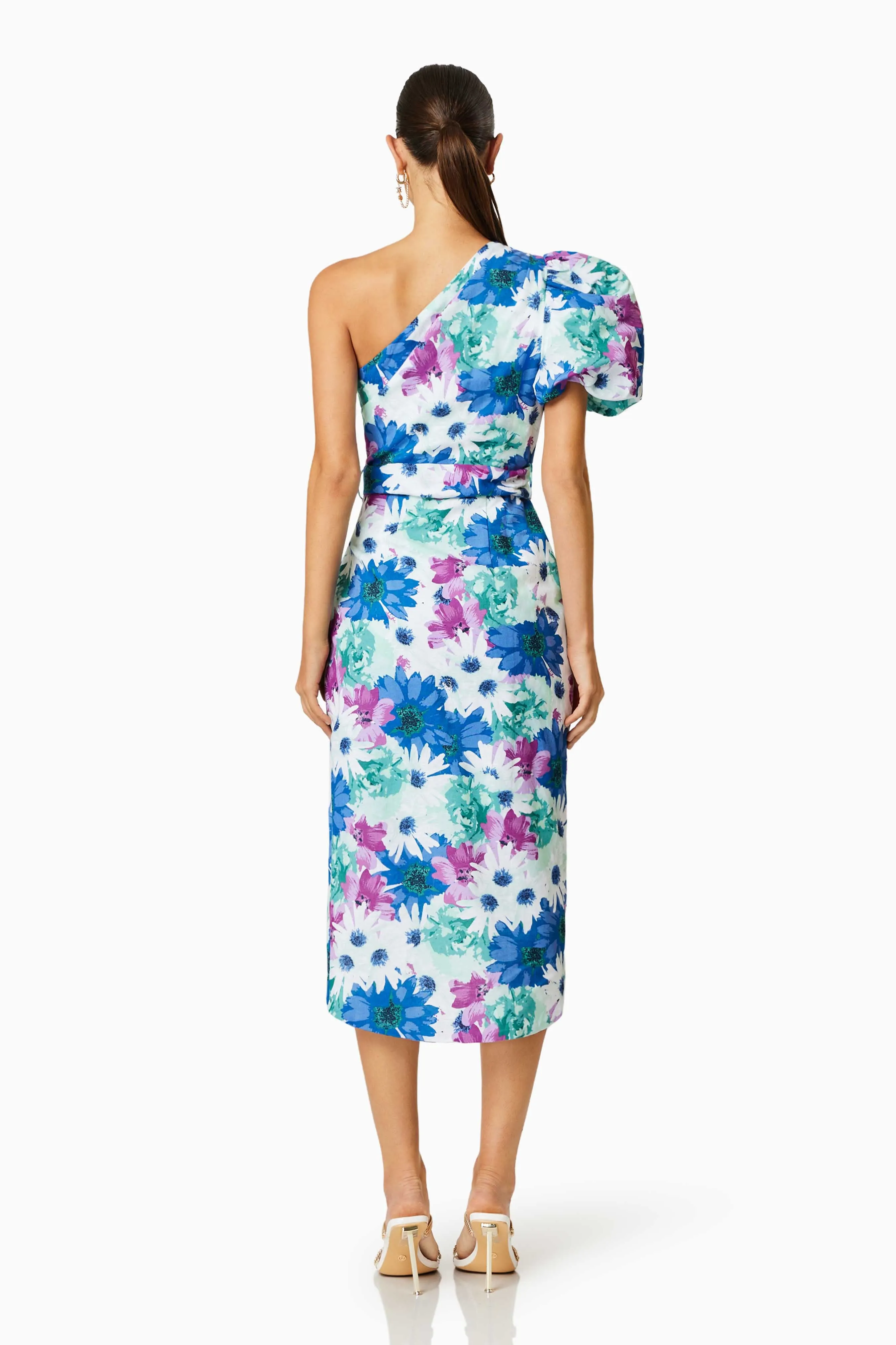 Elliatt Cove Floral Linen Midi Dress