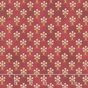 Garnets and Gingham - Gingham Folk Floral Garnet Yardage