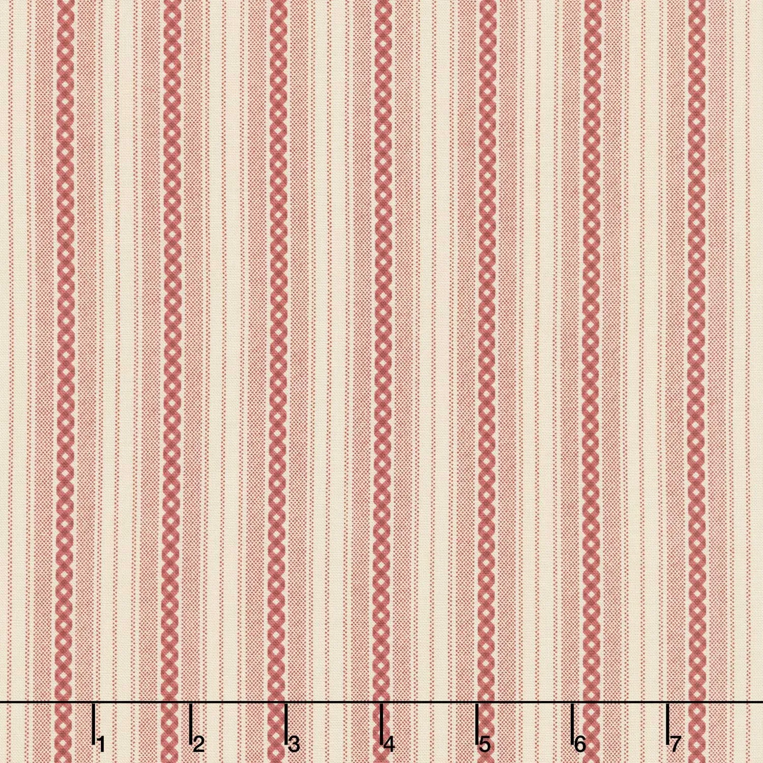 Garnets and Gingham - Stripe Cream Yardage