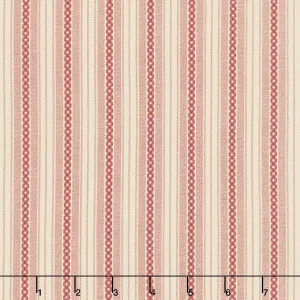 Garnets and Gingham - Stripe Cream Yardage