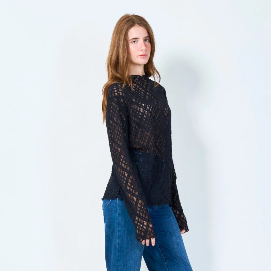 Geometric lace top with intricate patterns wholesale