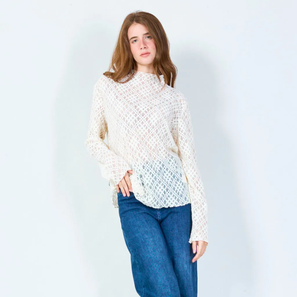 Geometric lace top with intricate patterns wholesale