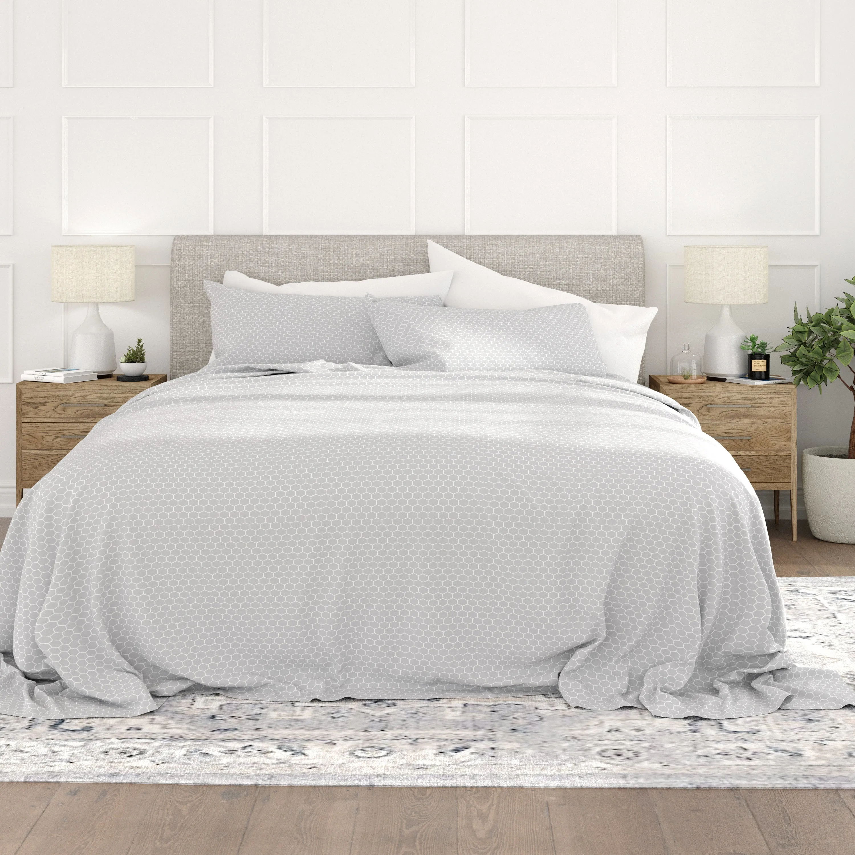 Honeycomb Pattern 4-Piece Sheet Set