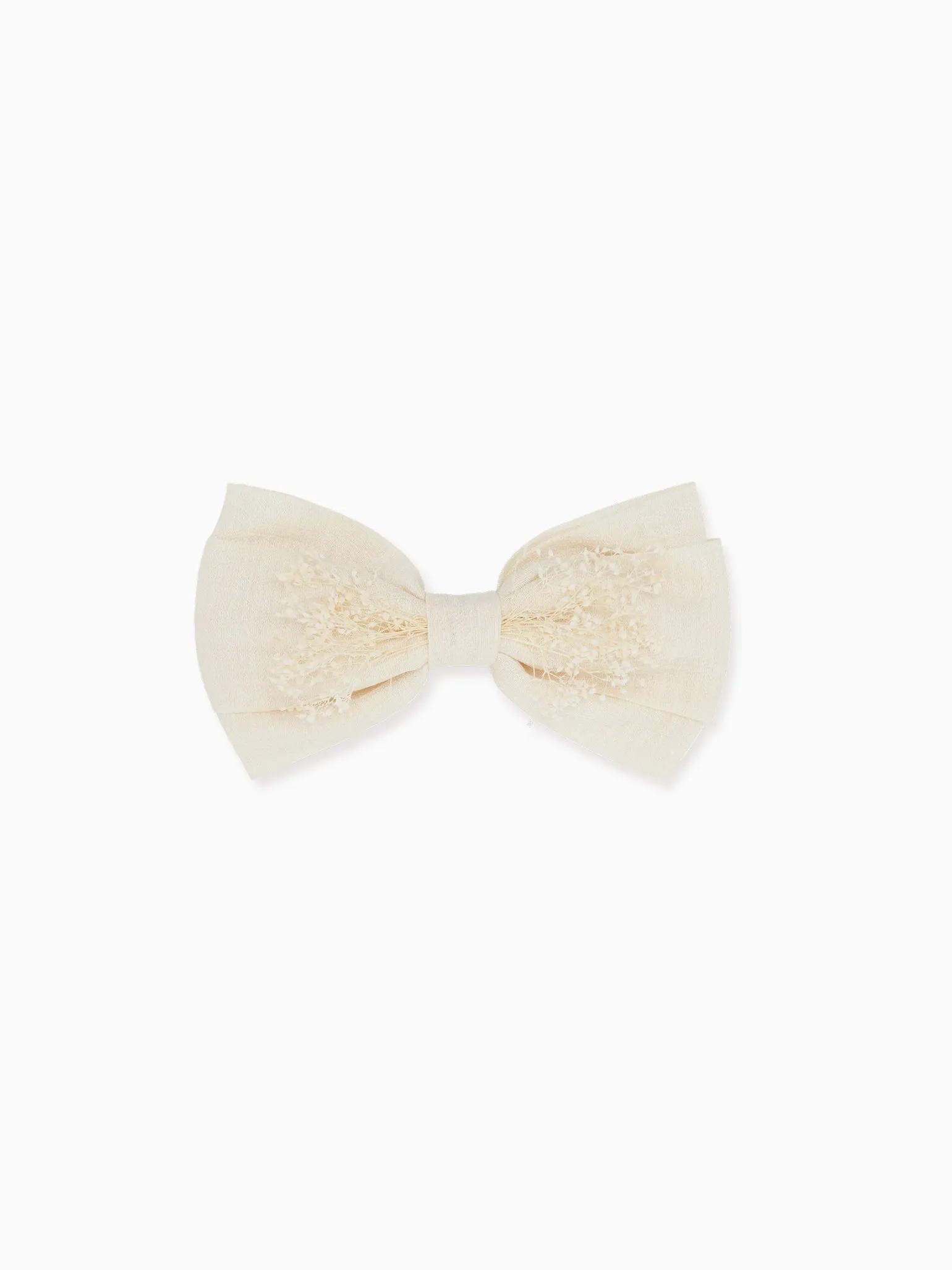 Ivory Large Floral Bow Girl Clip