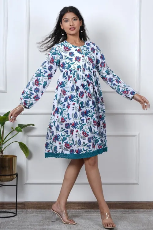 Lotus Luxe Hand Block Printed Dress