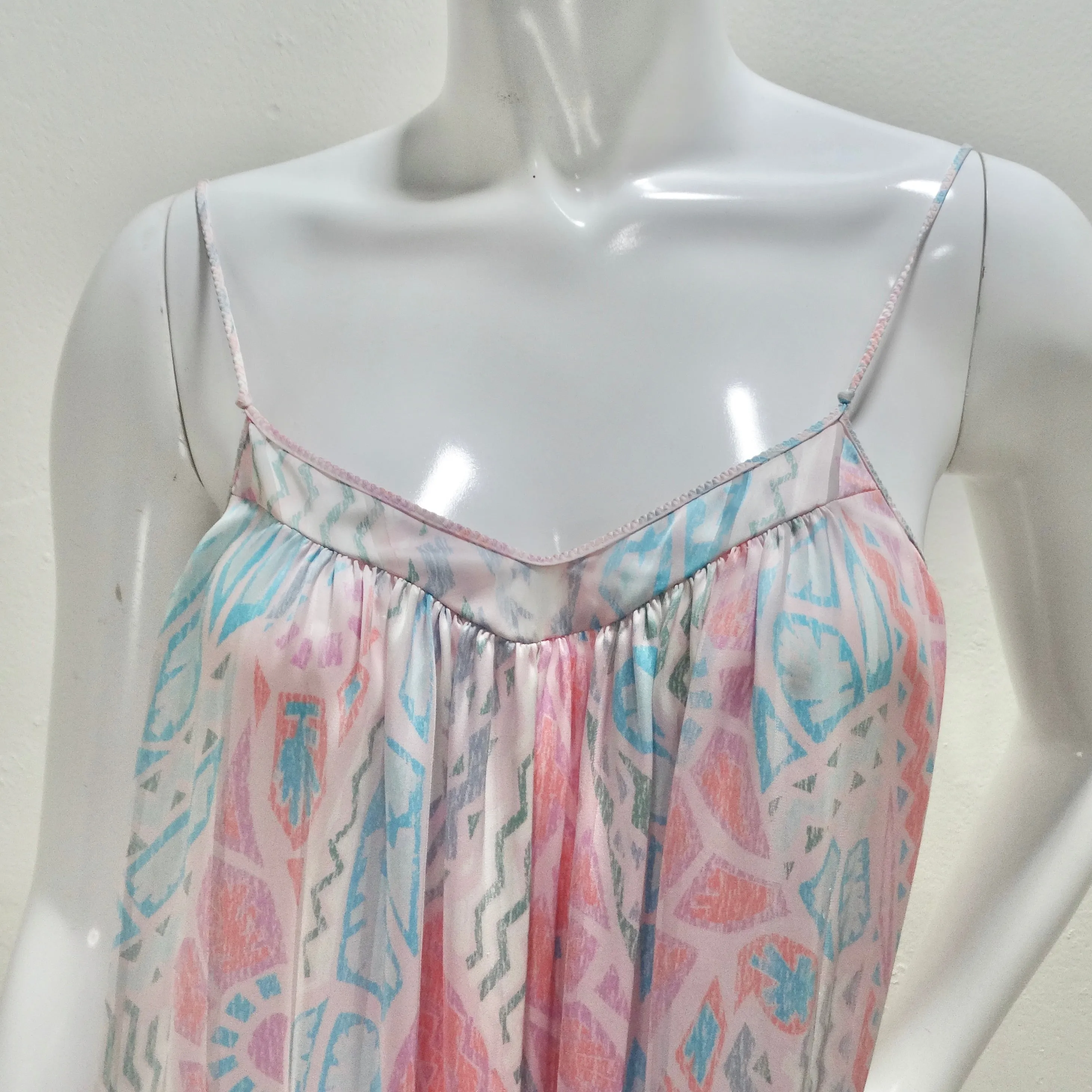 Mary McFadden 1980s Printed Slip Dress