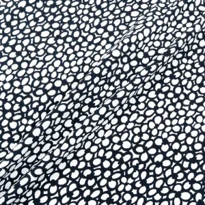 Monochrome Flower Printed Silk Marocain Crêpe