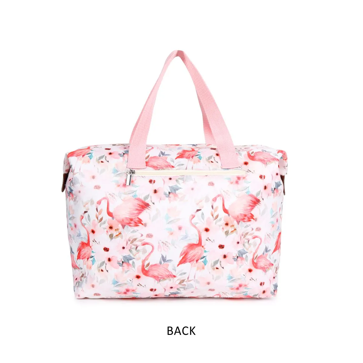 Oversize Tote Bag Natural Color Floral Print On Polyester Fabric