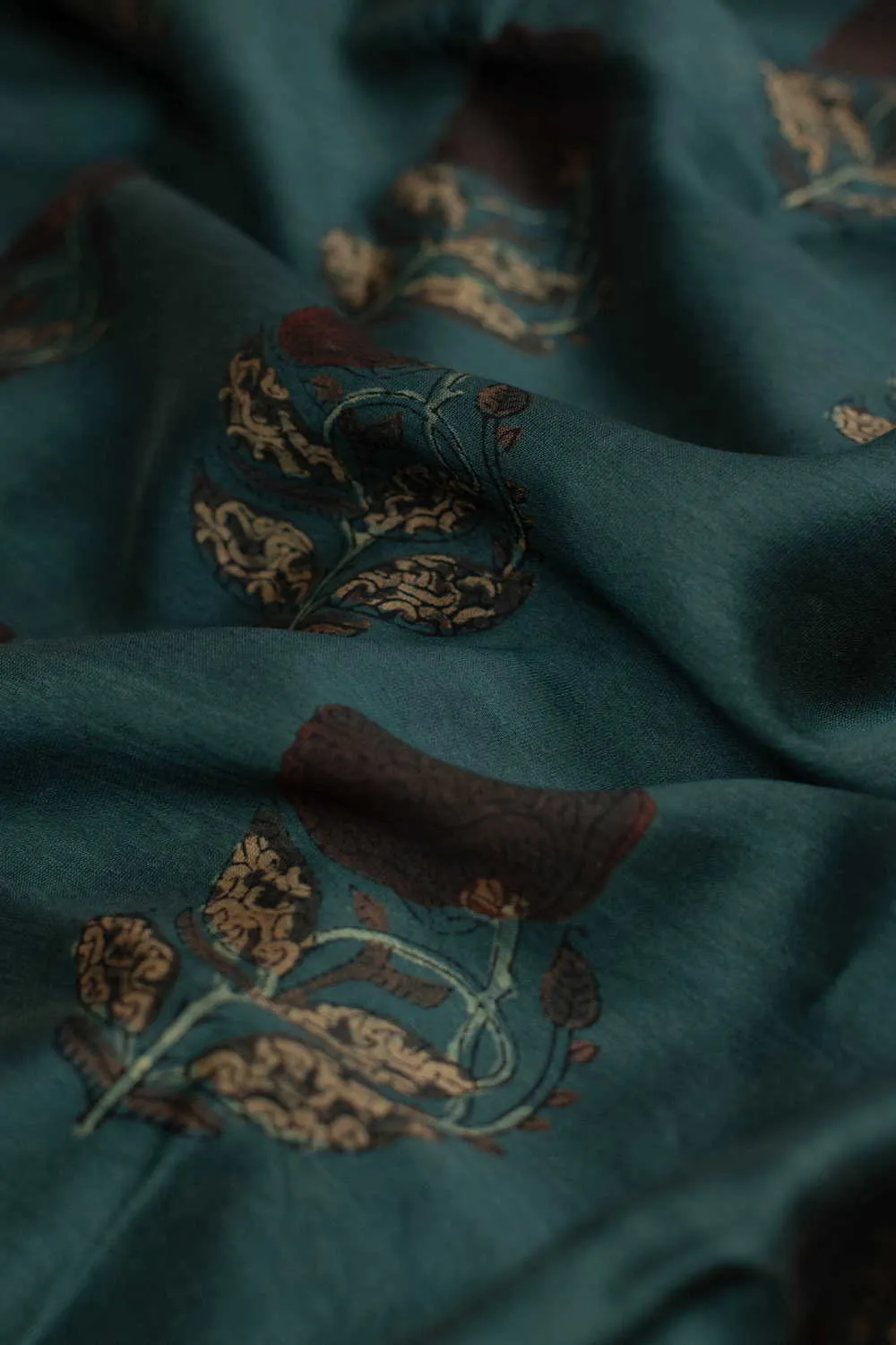 Pine Green Chanderi Silk Cotton Fabric