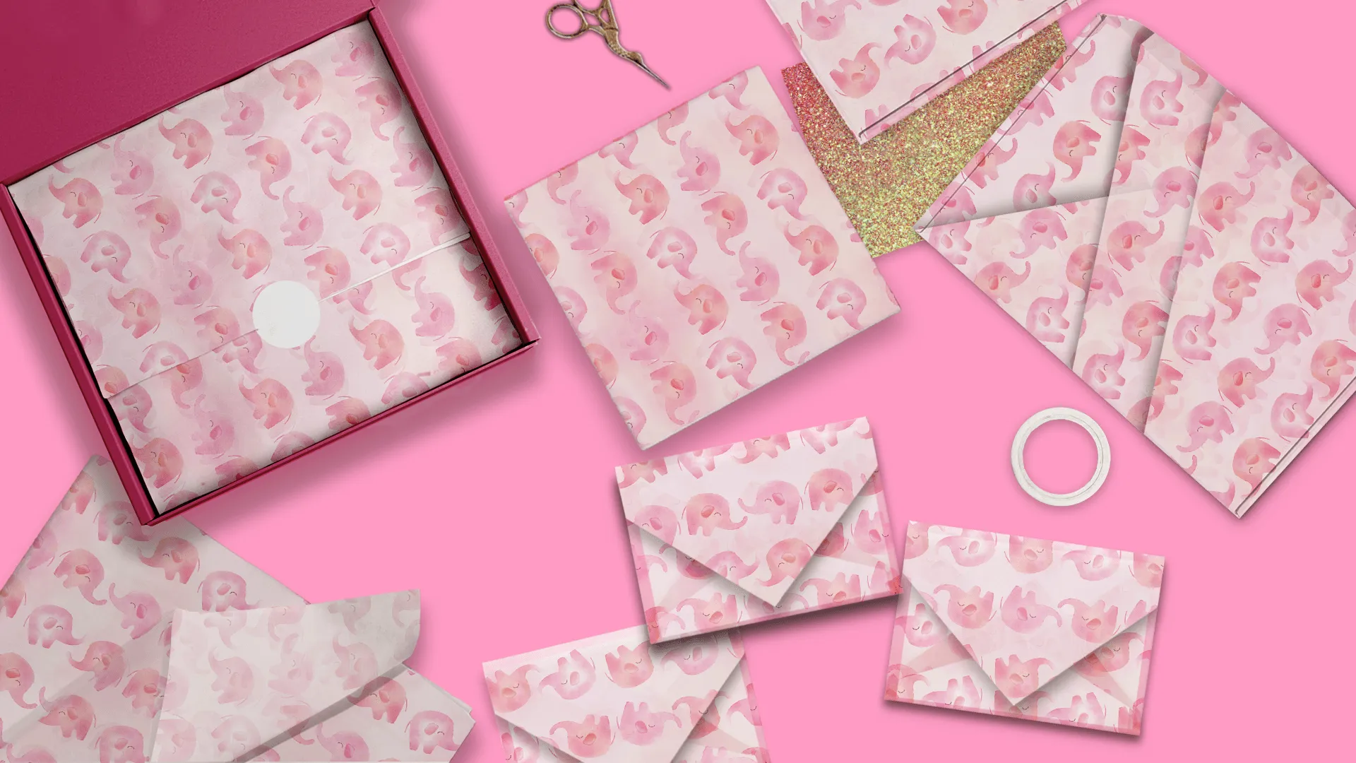 Pink Elephant Tissue Paper