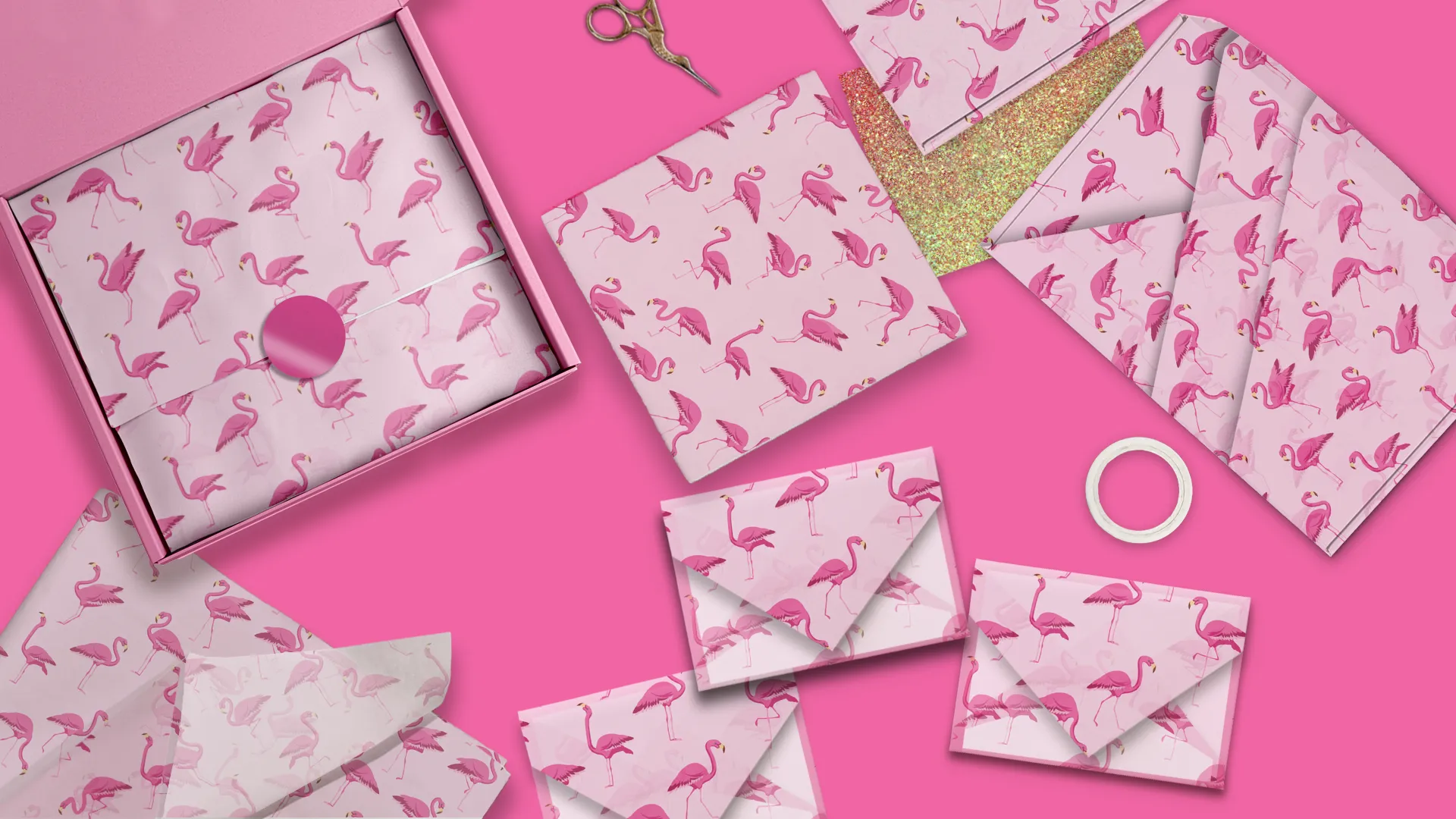 Pink Flamingo Designer Tissue Paper for Gift Bags