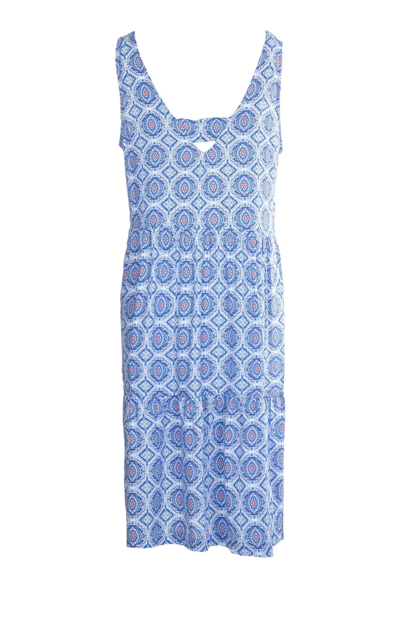 Printed Viscose sleeveless Dress | Sky Mosaic | 3347A1