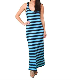 Racerback Maxi Dress Sky Blue Black