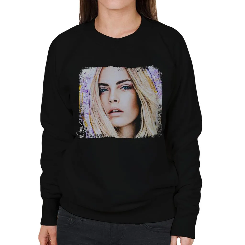 Sidney Maurer Original Portrait Of Cara Delevingne Women's Sweatshirt