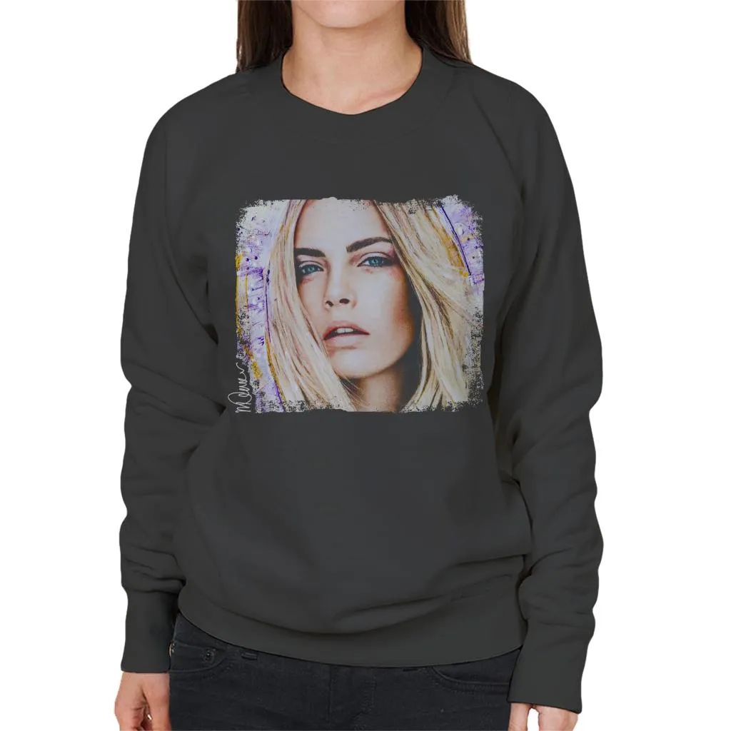 Sidney Maurer Original Portrait Of Cara Delevingne Women's Sweatshirt