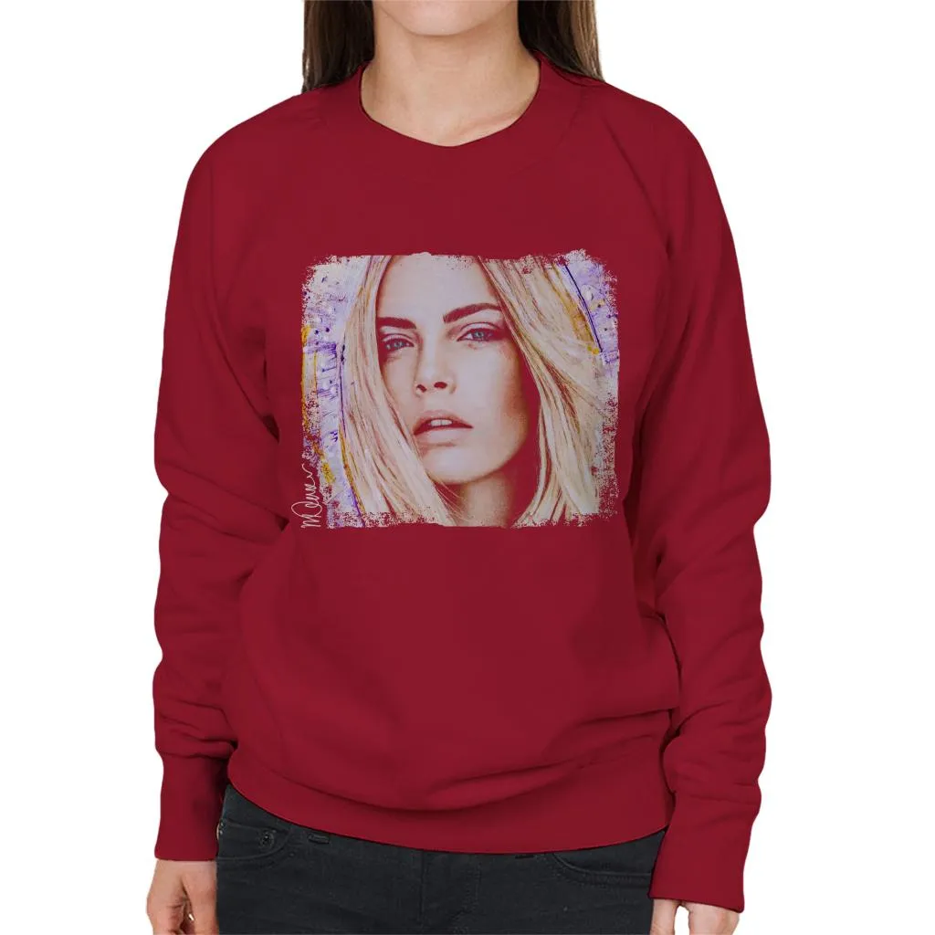 Sidney Maurer Original Portrait Of Cara Delevingne Women's Sweatshirt