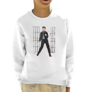 Sidney Maurer Original Portrait Of Elvis Presley Dark Jailhouse Rock Kid's Sweatshirt