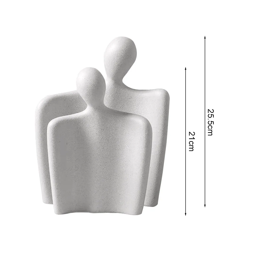 SOGA Ornament Set of 2 Abstract Human Figurine Sculptures Minimalist Modern Art Statues for Home Décor