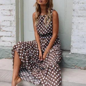 Summer Dot Printing Sleeveless Dress