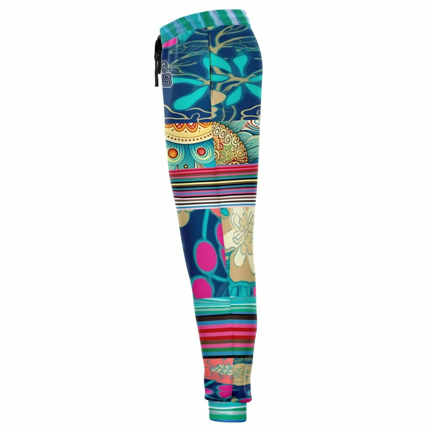 The Catamaran Cockatiel Floral Stripe Eco-Poly Unisex Joggers