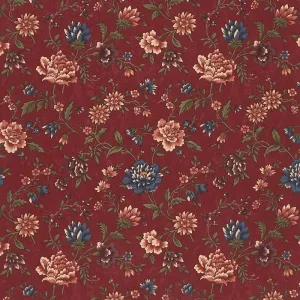 Through the Years - Blooming Bright Red Yardage