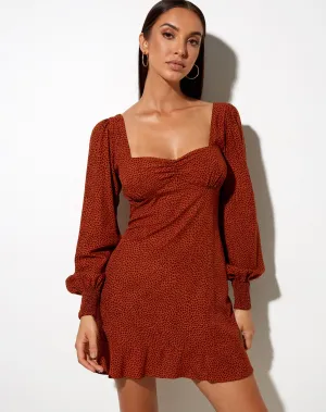 Tielo Mini Dress in Mini Croc Brown