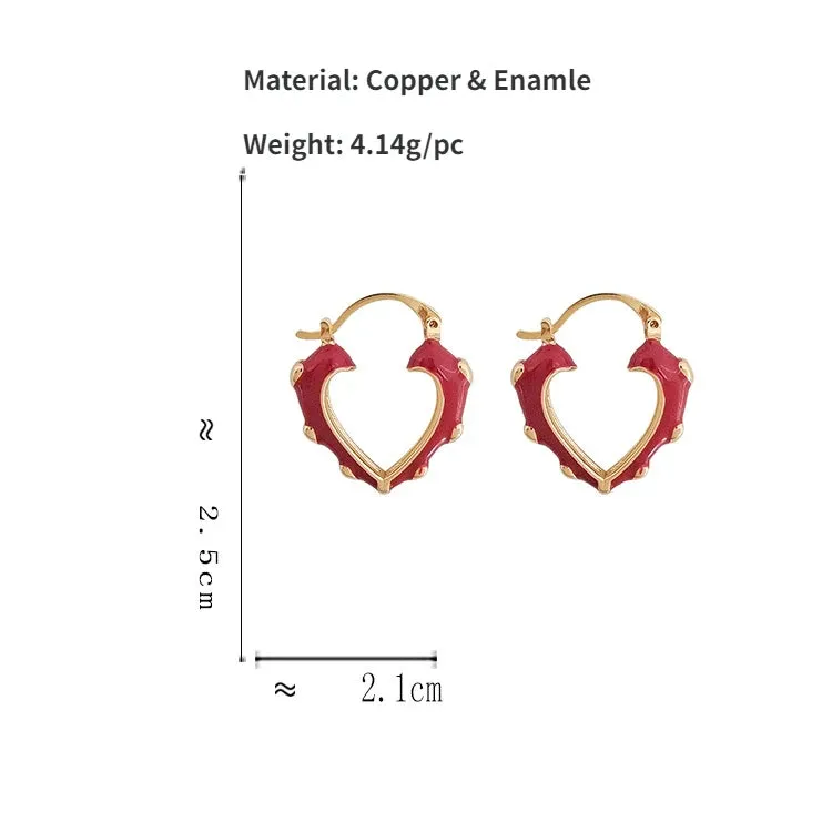 VAIGE Charming Red Heart Drop Earrings