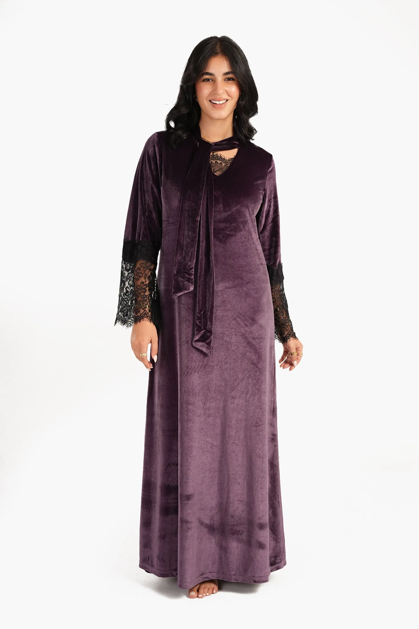 Velvet & Lace Maxi Nightgown