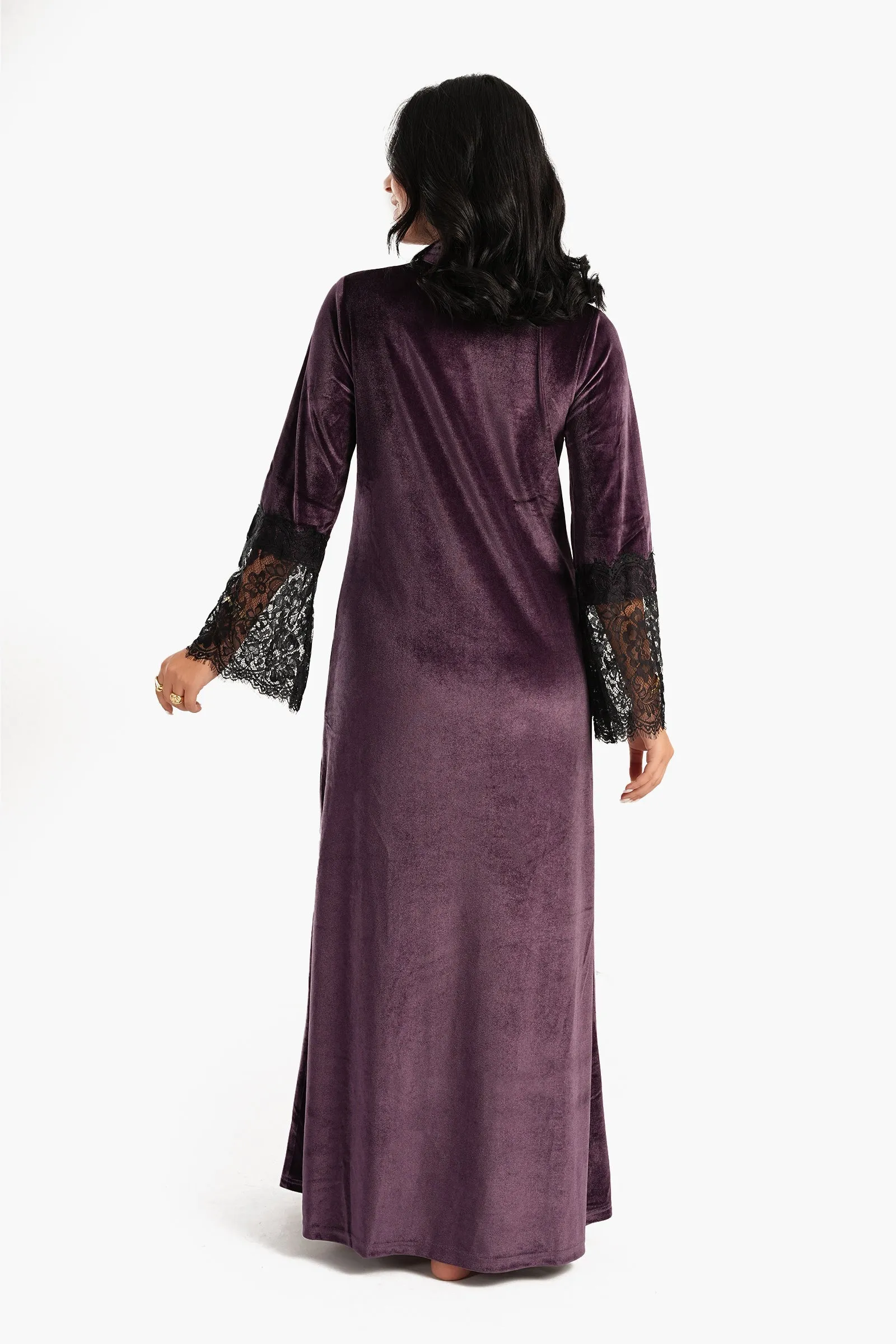 Velvet & Lace Maxi Nightgown