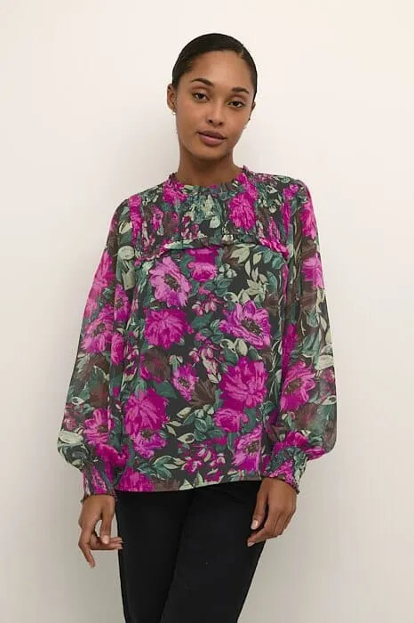 VIBRANT FLORAL PRINT BLOUSE