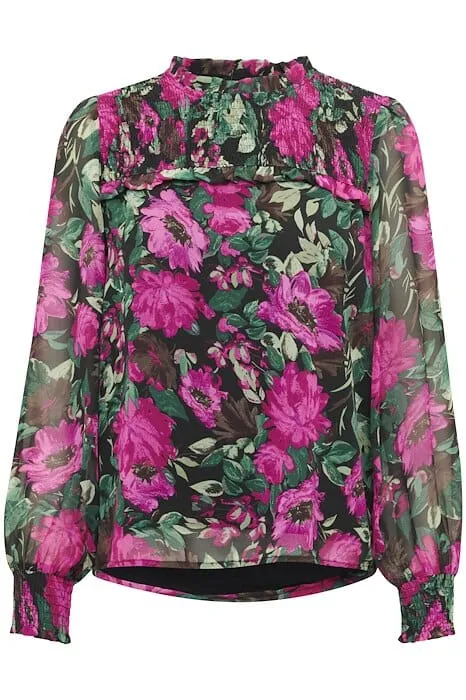 VIBRANT FLORAL PRINT BLOUSE