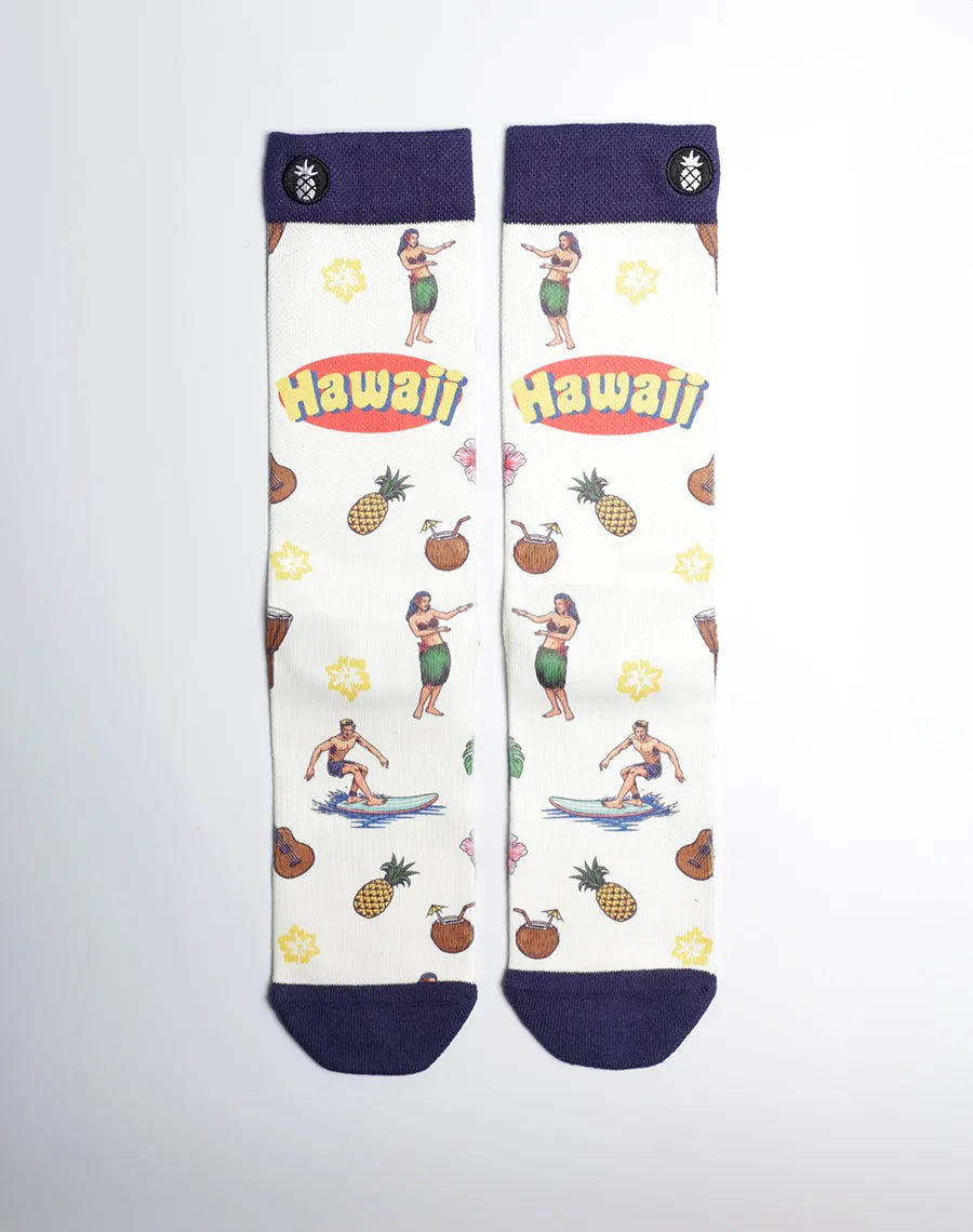 Vintage Aloha Spirit Printed Crew Socks